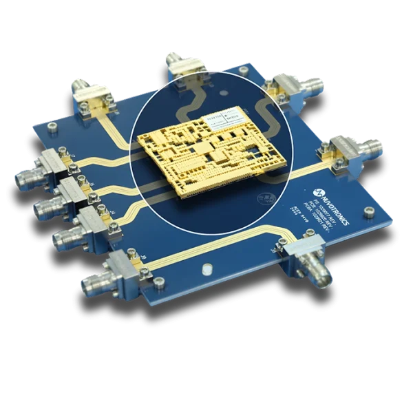 Nuvotronics PolyStrata Micro-Multiplexer (uMUX) on PCB