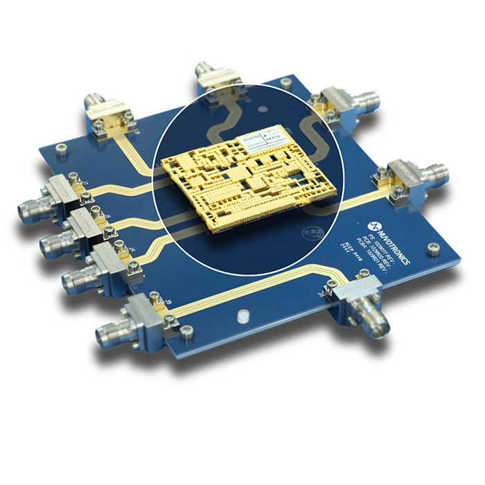 Nuvotronics PolyStrata Micro-Multiplexer (uMUX) on PCB