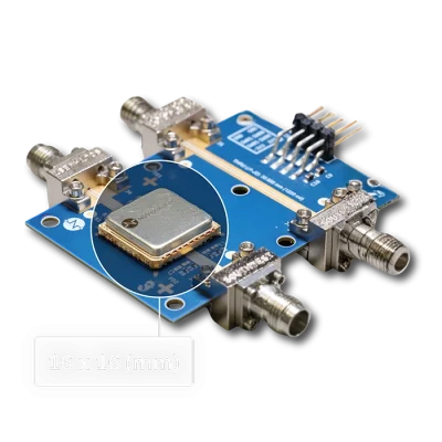 Nuvotronics PolyStrata Switched Filter Bank on PCB